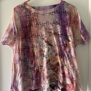 Chicos Purple and Pink Lace Women Top